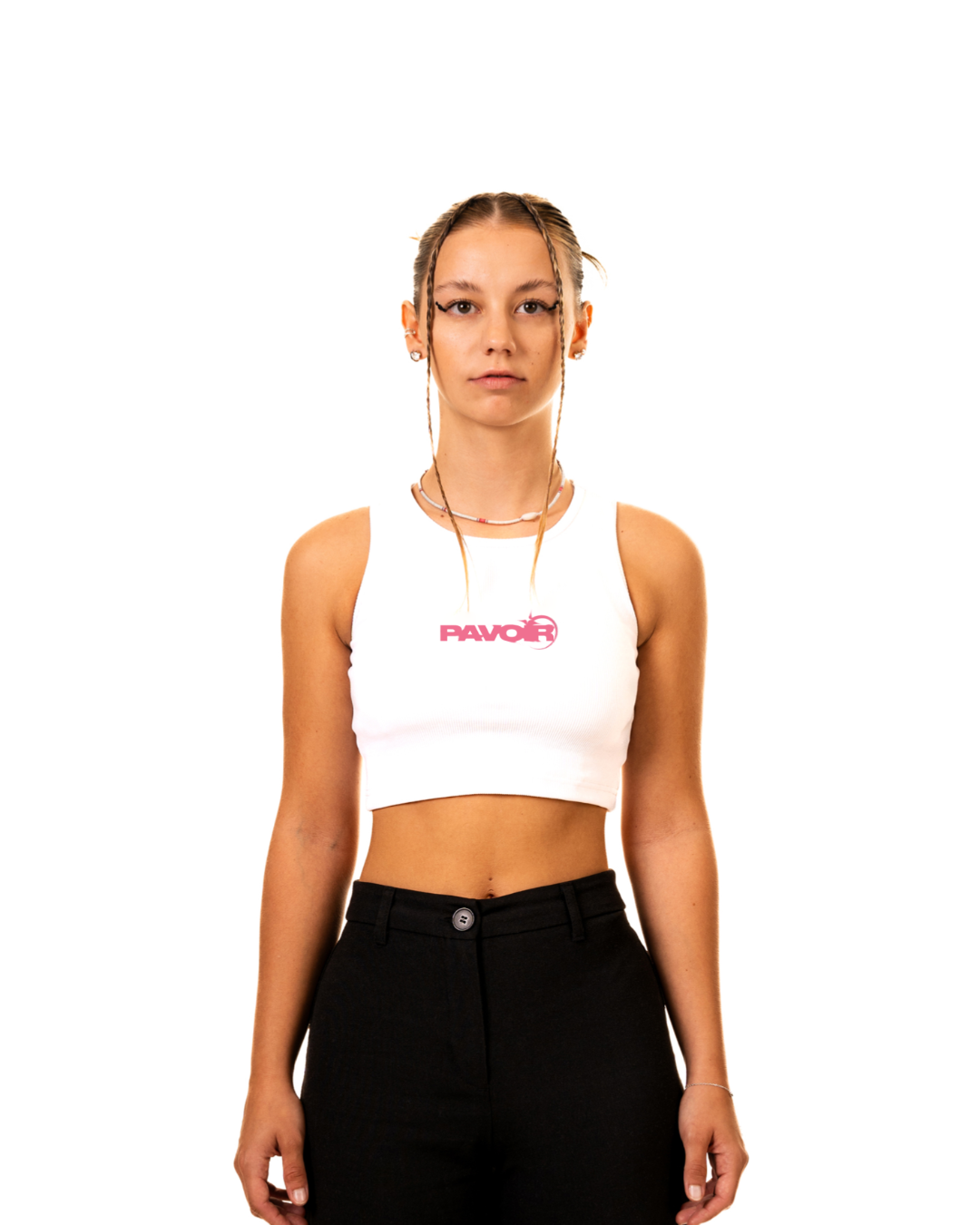 ESSENTIAL Crop-Top (Pink Logo)