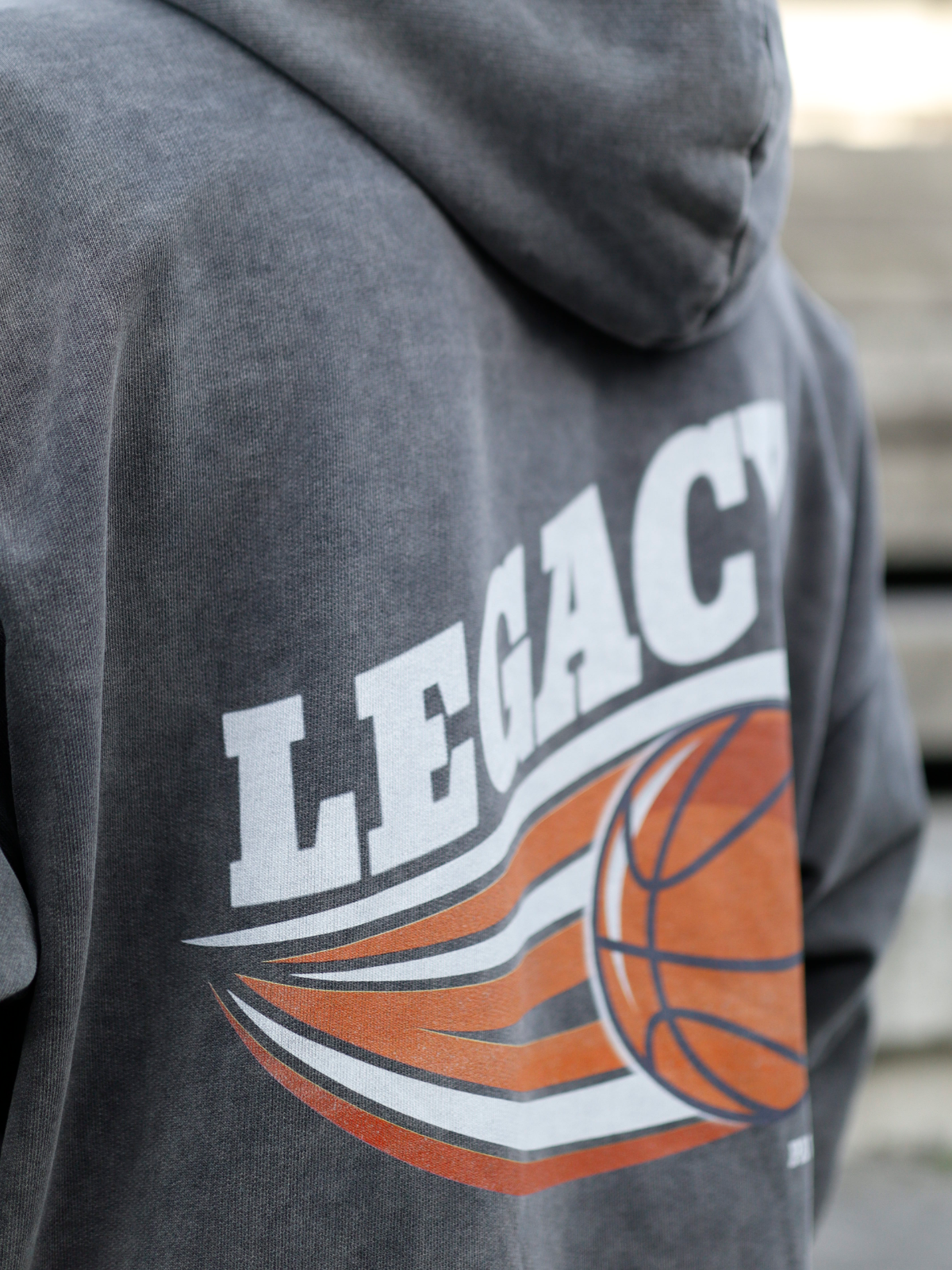 LEGACY OVERSIZE HOODIE STONEWASHED GREY